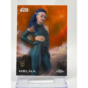 2025 Topps Chrome Star Wars Melna 1st Orange Refractor 20/25 SP Skeleton Crew